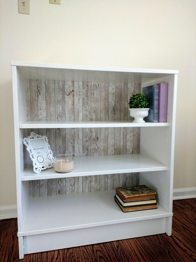 s give your old furniture a stylish upgrade with these 10 ideas, Place contact paper at the back of your plain bookcases