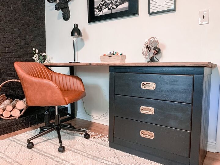 s give your old furniture a stylish upgrade with these 10 ideas, Use a large wooden board to turn your dresser into a desk