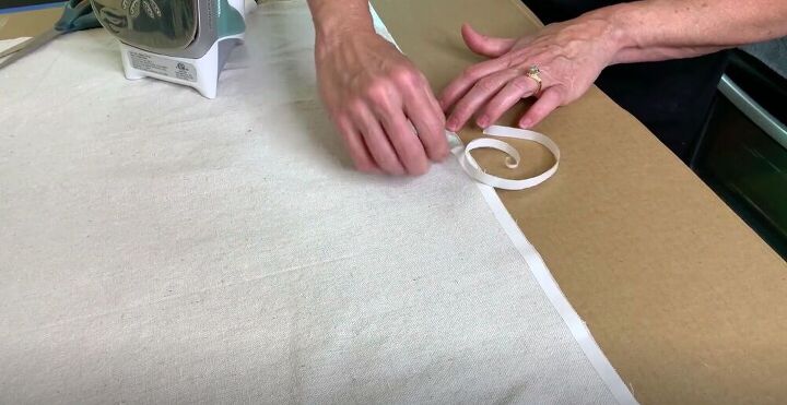stamp your way to a beautiful drop cloth rug, Remove Backing