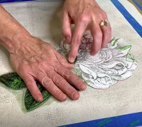 stamp your way to a beautiful drop cloth rug, Layer the Stamps