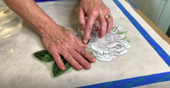 stamp your way to a beautiful drop cloth rug, Layer the Stamps