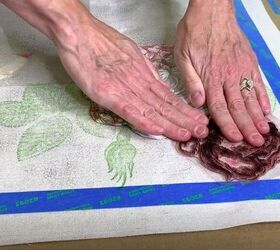 stamp your way to a beautiful drop cloth rug, Layer More Stamps