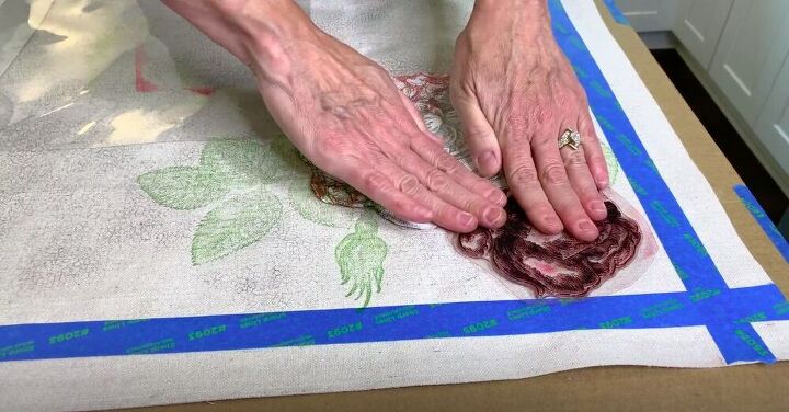 stamp your way to a beautiful drop cloth rug, Layer More Stamps