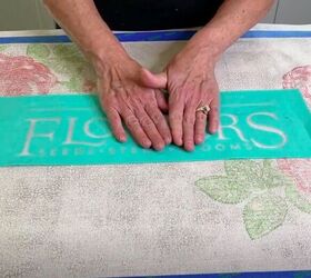 stamp your way to a beautiful drop cloth rug, Add a Stencil
