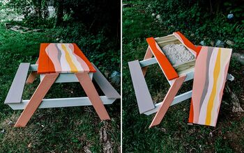 Mesa de picnic con caja de arena DIY
