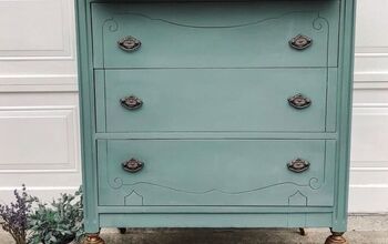 Vintage and Teal Dresser Upcycle