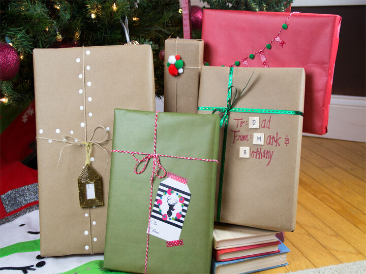 s 16 awesome christmas gift wrapping ideas, Kraft Paper Christmas Gift Wrapping Ideas