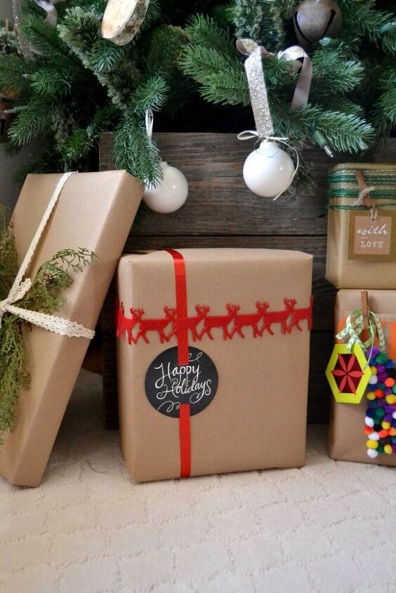 s 16 awesome christmas gift wrapping ideas, Christmas Gift Wrap on a Budget