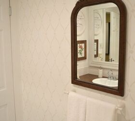 14 ways to get a gorgeous bathroom in only three hours, Stencil a charming cottage style accent wall