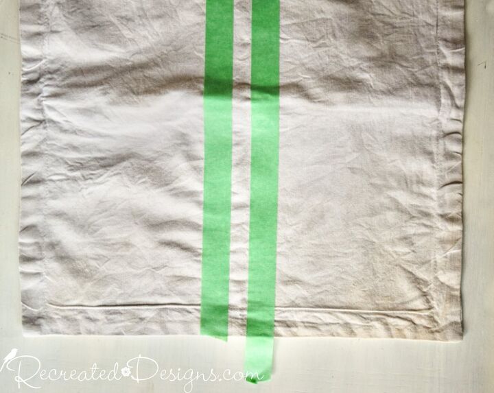 how to easily and cheaply make monogrammed grain sack pillows
