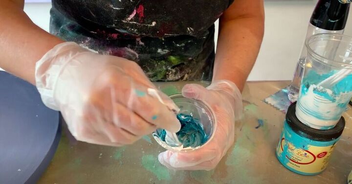 aprende una tcnica fcil de imitacin de azulejos que parece real, Colorear el adhesivo para baldosas