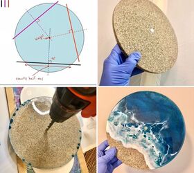 resin ocean and miami sand clock