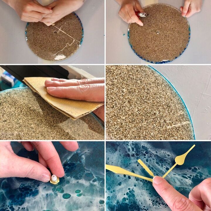 resin ocean and miami sand clock