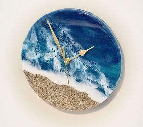 resin ocean and miami sand clock