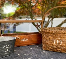 s 11 ways to make vintage decor using items your probably already own, Stencil old baskets