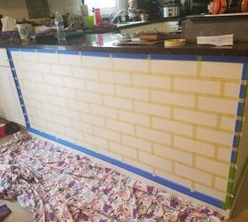 s 15 painter s tape makeovers you should see today, Easy Faux Brick Wall