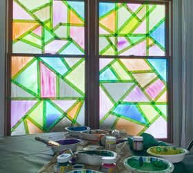 s 15 painter s tape makeovers you should see today, Faux Stained Glass Window Art