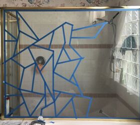 s 15 painter s tape makeovers you should see today, Shower Enclosure Rehab