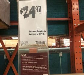 the easy formula to space your board batten wall, close up shot of price tag at home improvement store