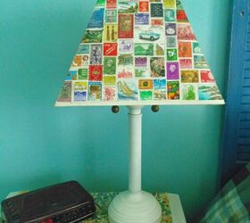 decoupaged lampshade makeover