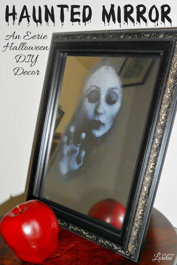 10 ideas de decoracin de halloween realmente espeluznantes que puedes hacer con un, Espejo Embrujado Decoraci n de Halloween DIY Craft