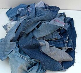She hangs her old jeans on her wall and the result is pretty cute!
