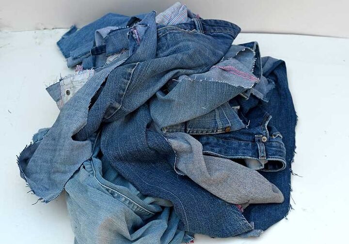 quadro de avisos de jeans reciclado