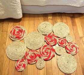 s diy decor ideas, Spend an afternoon making a unique rope and spandex rug
