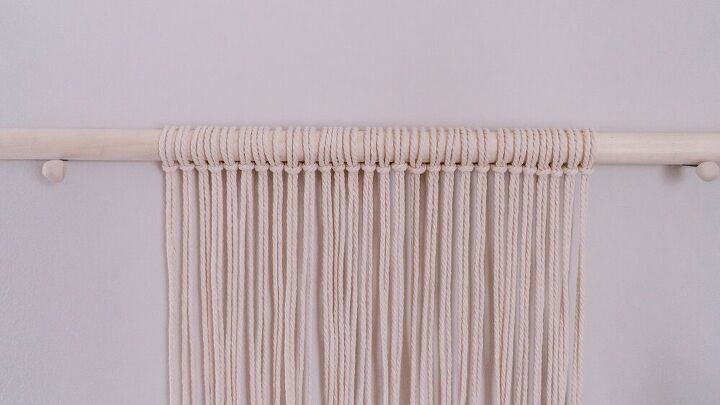 colgante de pared de macram fcil y alegre con cuerda teida naturalmente
