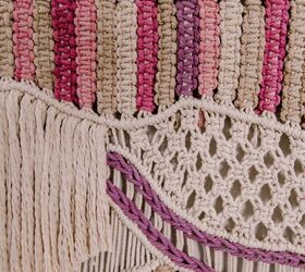 easy cheerful macrame wall hanging with naturally dyed rope
