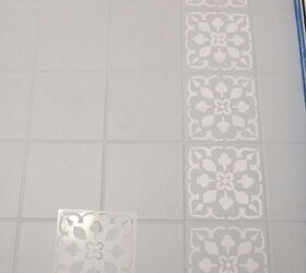 diy painted stencil tile floor