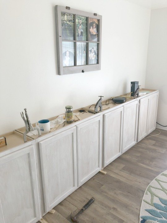 using stock upper cabinets for built ins