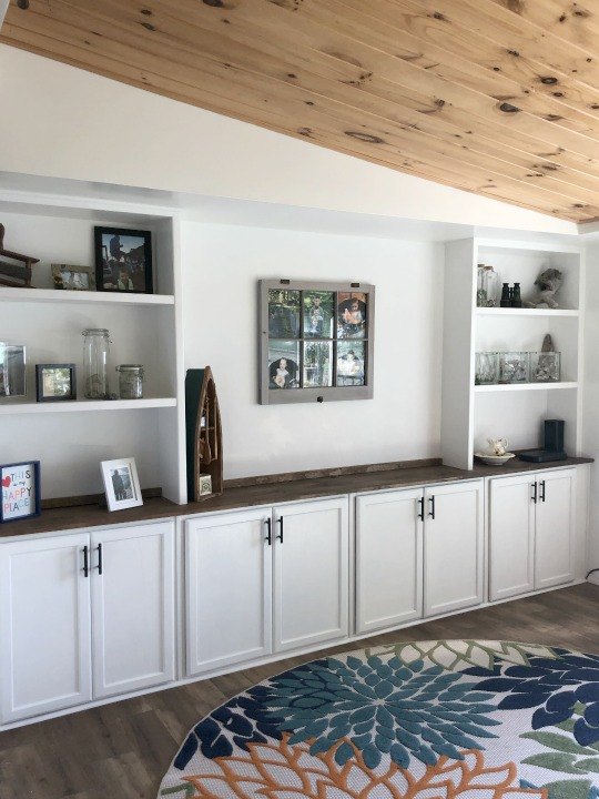 using stock upper cabinets for built ins