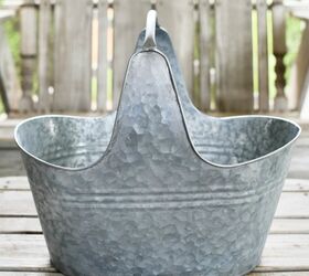 dress up a galvanized tub with decoupage