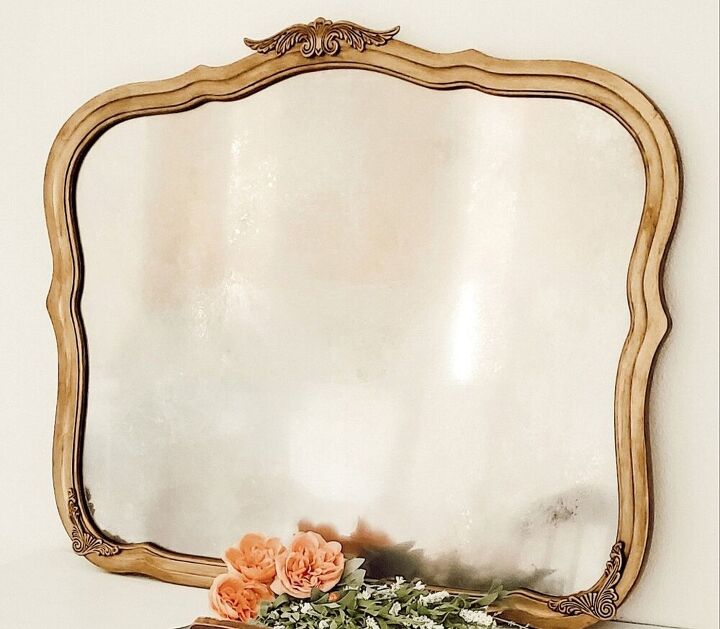 diy convertir un espejo viejo en estilo vintage, Resultado final de espejo vintage