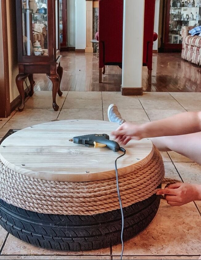 diy tire rope ottoman