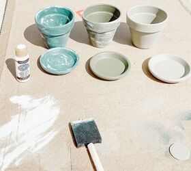 how to paint and distress terra cotta pots