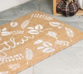 s 10 new fall tastic decor ideas people are saving for september, DIY Falling Leaves Fall Door Mat