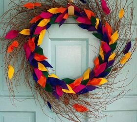 s 10 new fall tastic decor ideas people are saving for september, How to Make a DIY Fall Felt Leaf Wreath