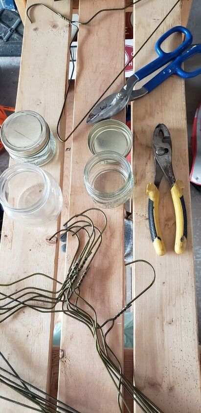 mason jar ambientador repelente de mosquitos, Frascos de pedreiro arame e cabides