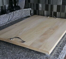 custom butcher block tray to protect an induction or glass top stove