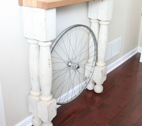 s 12 reason why you really shouldn t toss that old bicycle, Perfect Foyer Table For A Narrow Shallow Space