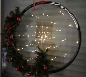 s 12 reason why you really shouldn t toss that old bicycle, Repurposing Bicycle Wheel Holiday Wreath