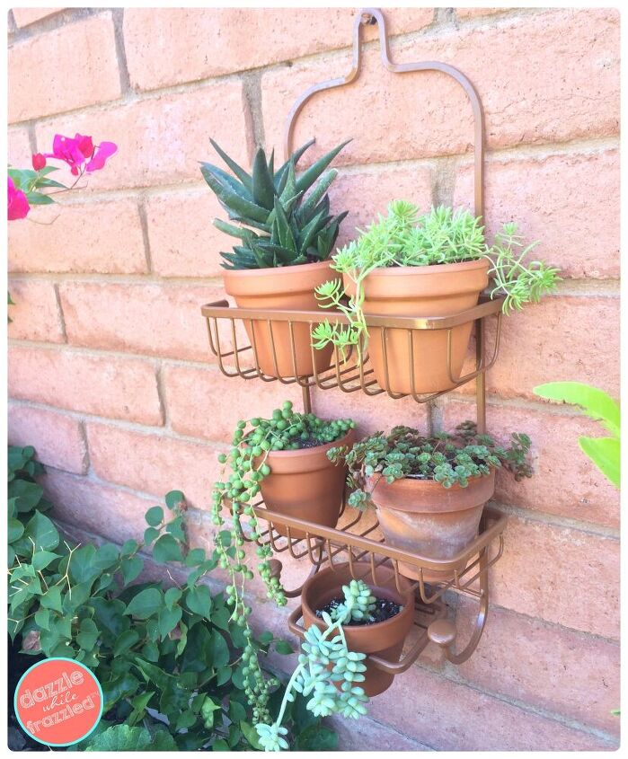 s 14 surprisingly beautiful things you can make using unexpected items, A shower caddy wall planter