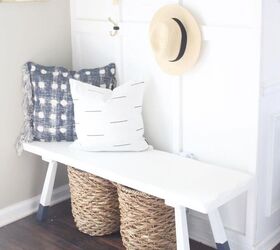 simple andthrifted diy wooden bench makeover with dipped legs