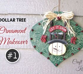 Dollar Tree Ornament Makeover 1: Muñeco de nieve rústico
