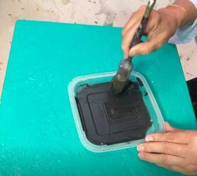 make a bright colorful moroccan side table for your home, Mix Paint and Water