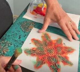 make a bright colorful moroccan side table for your home, Highlight the Stencil