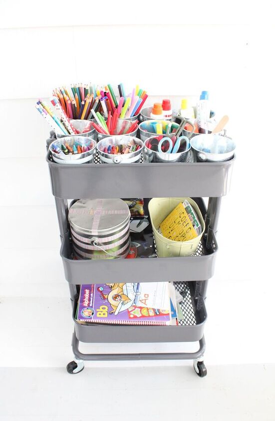17 brilliant ways crafters keep their craft rooms organized, Hack the IKEA Raskog cart