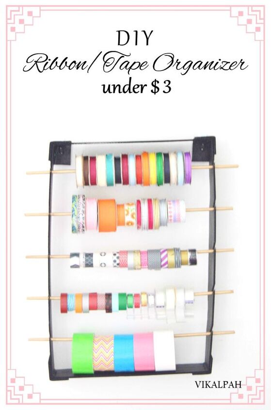 17 brilliant ways crafters keep their craft rooms organized, Put together a ribbon organizer for under 3
